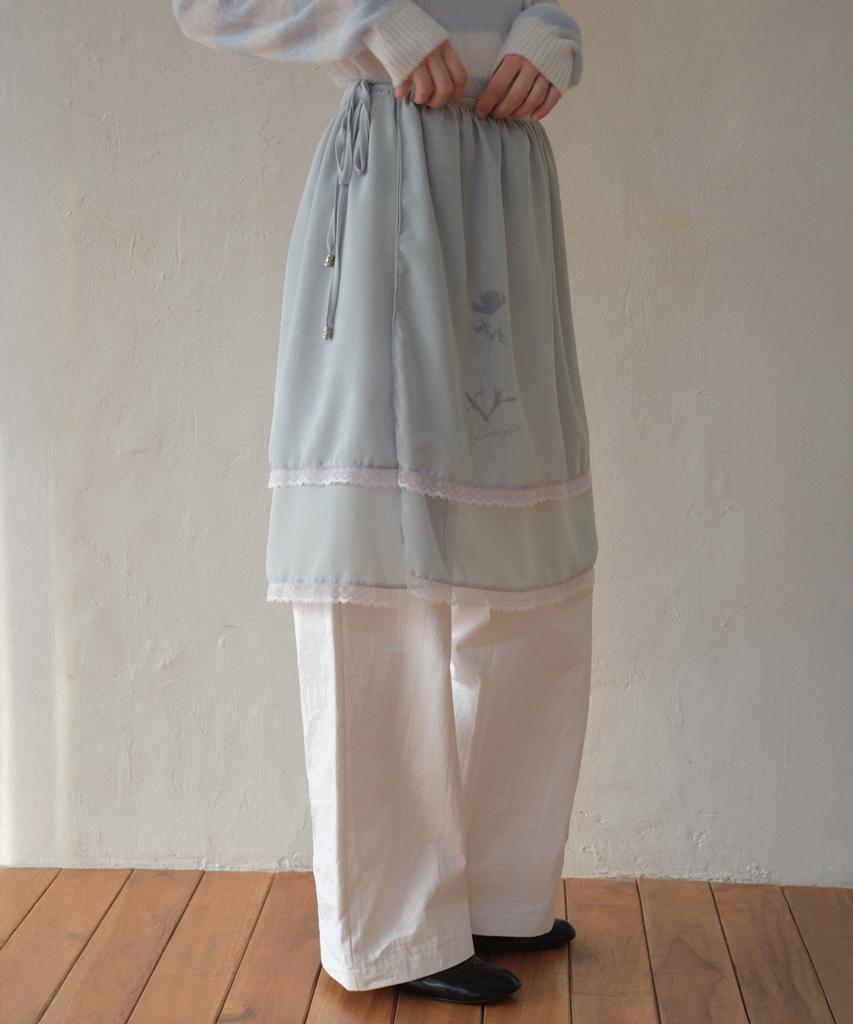 Aueonoseuteljia Double Lace Flower Wrap Skirt_Light Blue(O26Acc01)