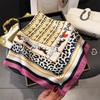 French light luxury chain small square scarf simulation silk printing silk scarf headscarf women's spring and summer scarf temperament scarf scarf new