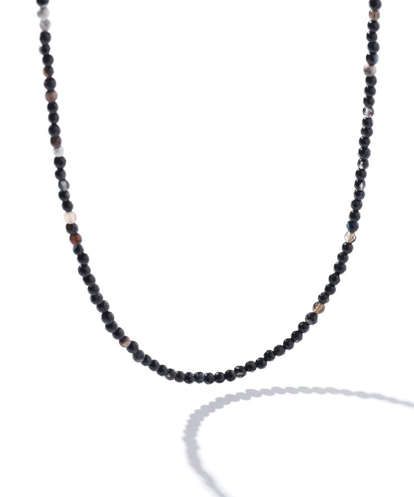 Jbans Classic 3Mm Slim Black Agate Bead Necklace (C2503-An970_Bk)