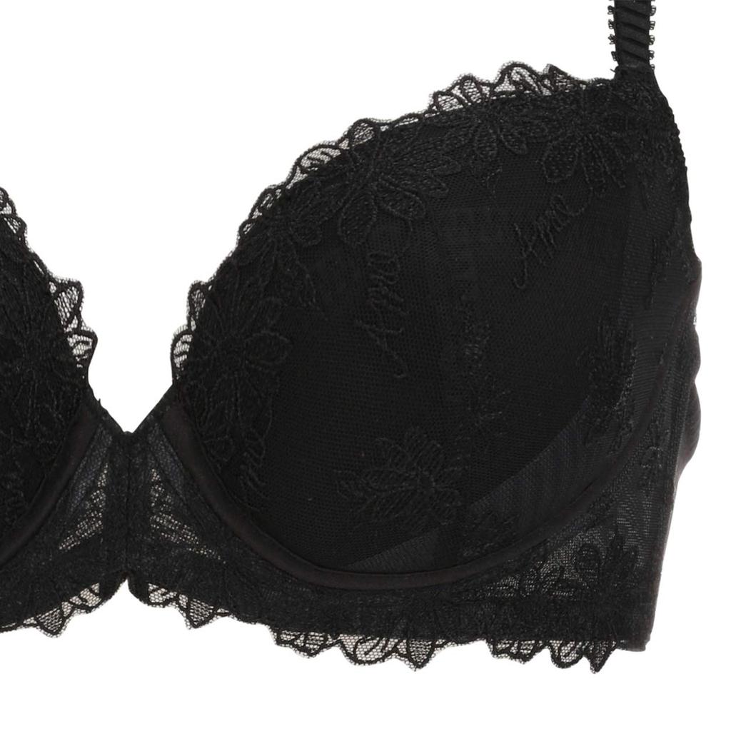 AMOSTYLE Stitch Charming Glamor Bra Panty Set AMST1184 WHU Hikini JX AMST1184 WHU Hikini JX M014 Japan D80L & + Women's + Women's (Black) (-)