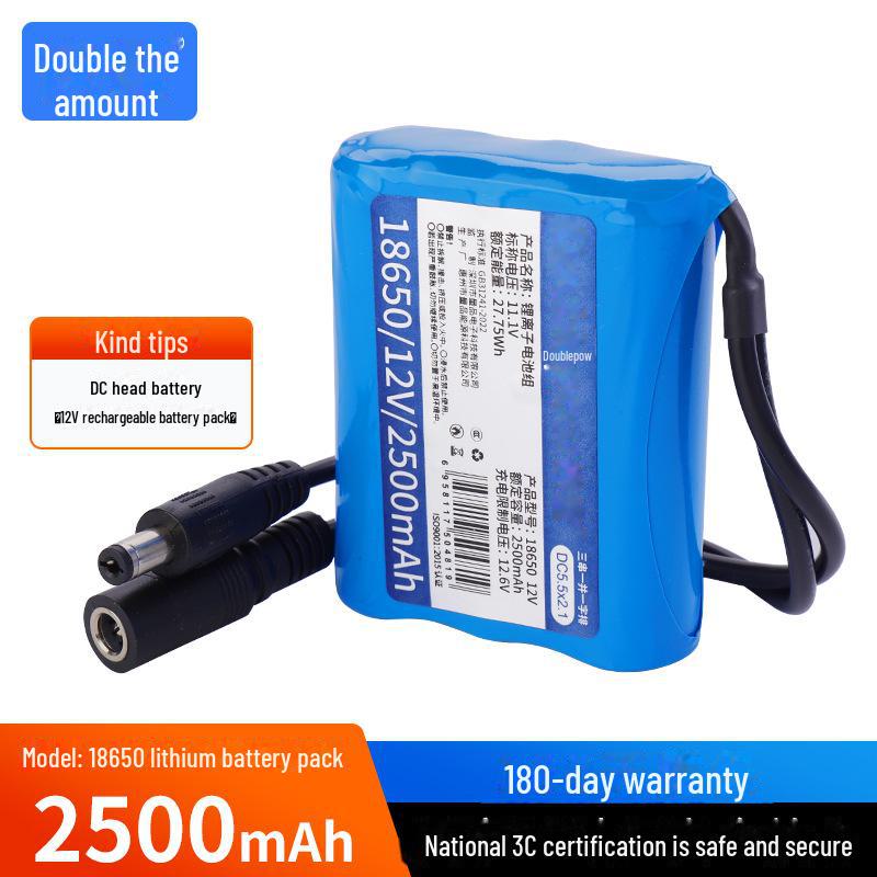 12V 18650 Rechargeable Lithium Battery Pack for Audio Instruments - High Capacity