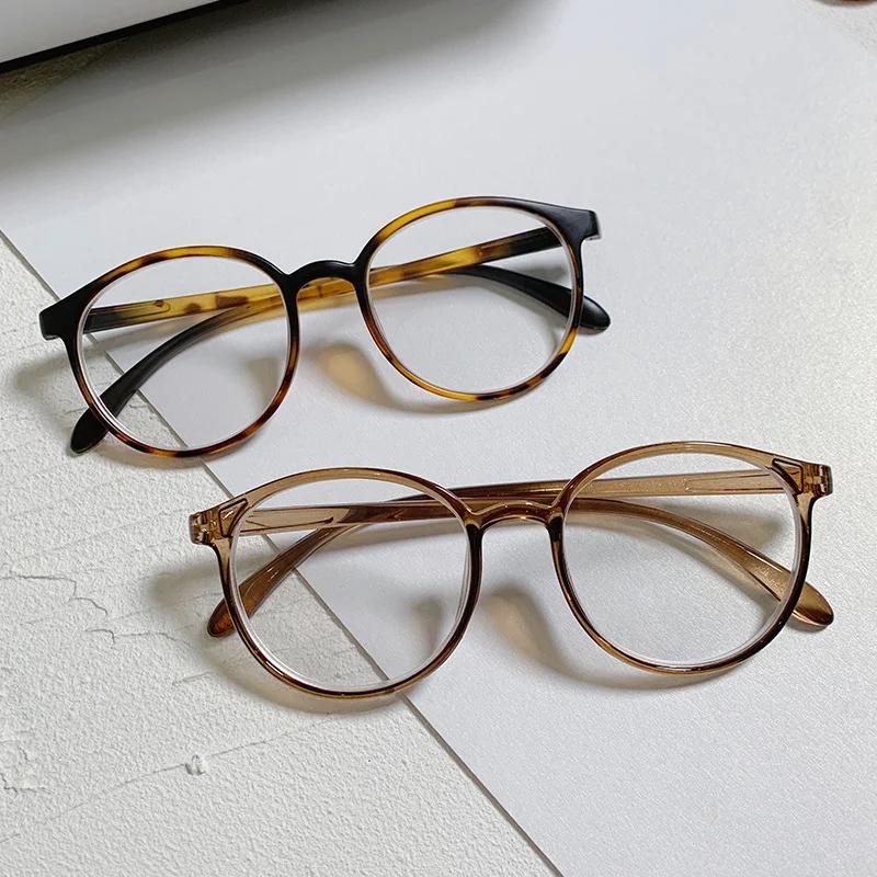 Female's Round Shape Clear Lens Myopia Spectacles Transparent Near Sight Frames Eyeglasses Eye Spectacles Unisex Anti-blue Ray Diopter Myopia