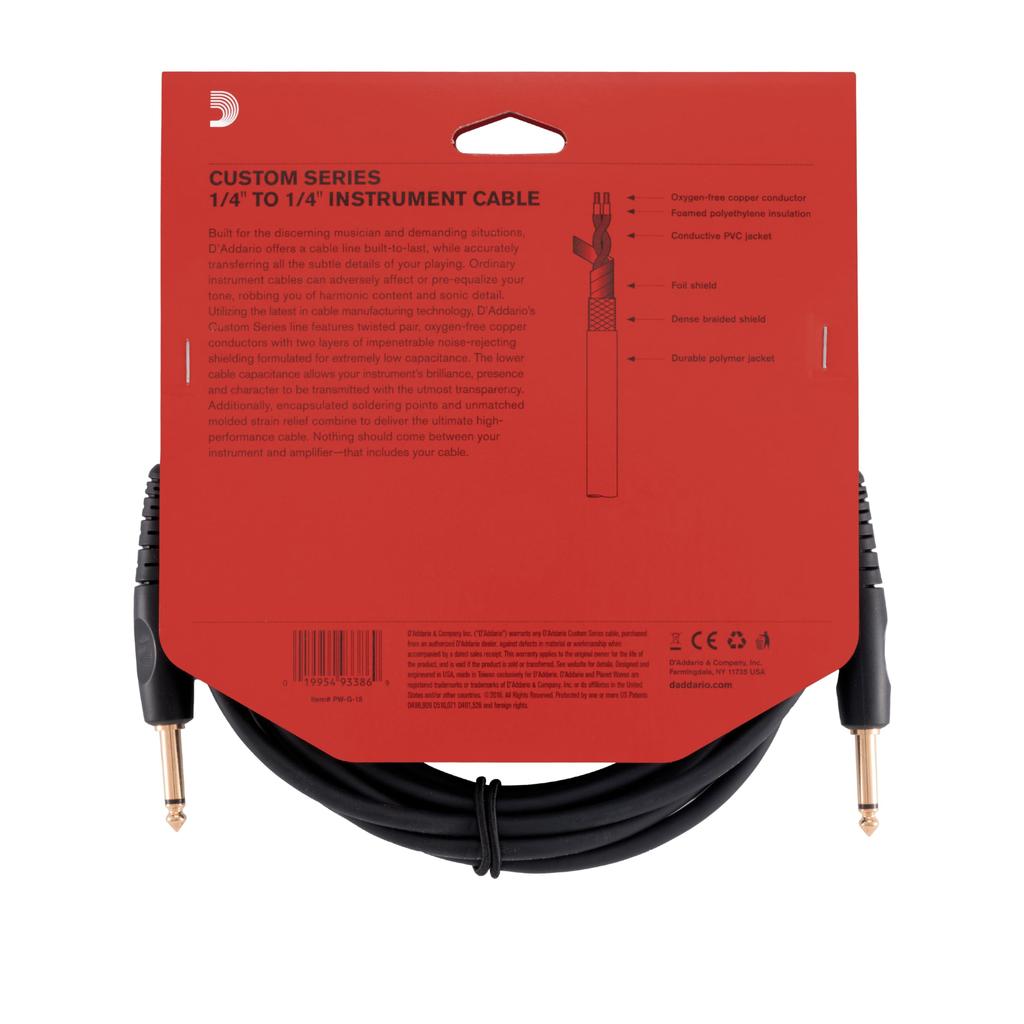 Custom Series Instrument Cable D'Addario PW-G-15 (4.6m S-S)