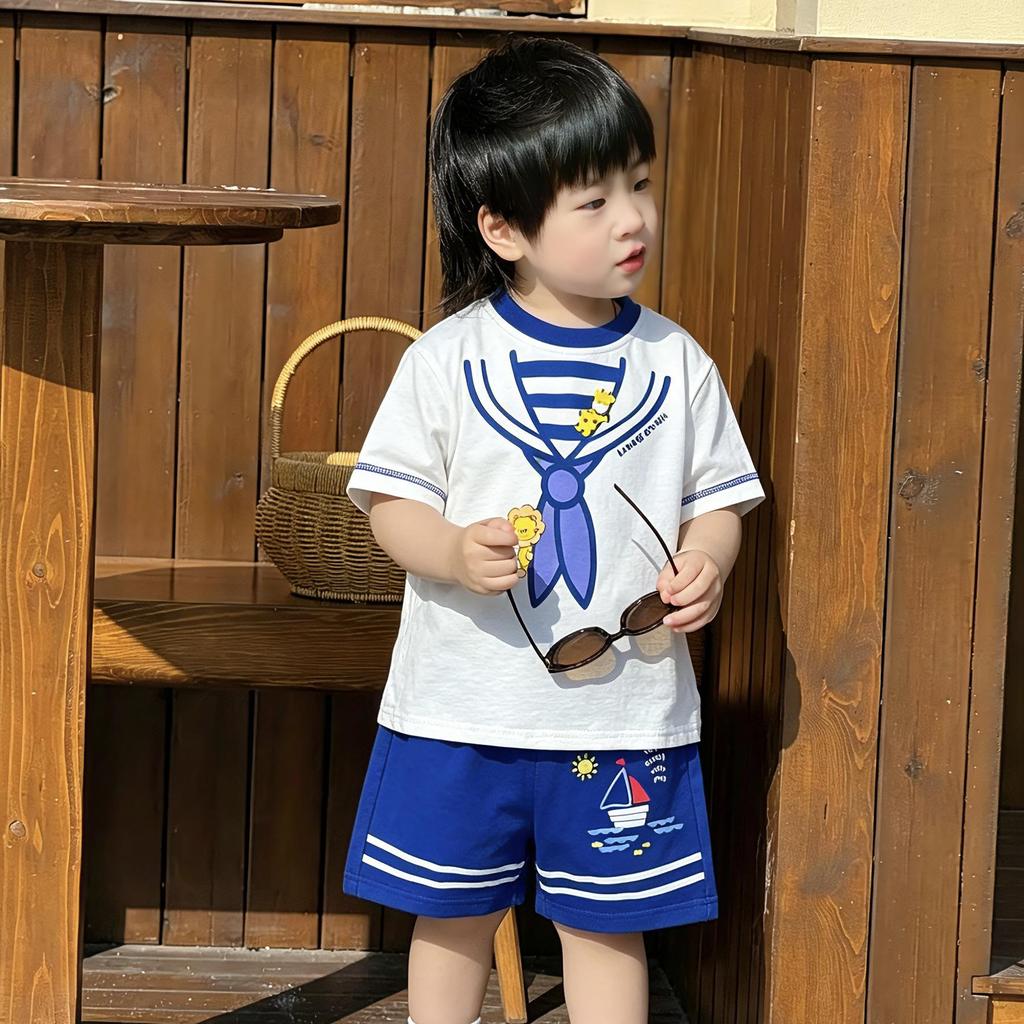 Boys' Medium & Small Summer Short-Sleeve Two-Piece Set