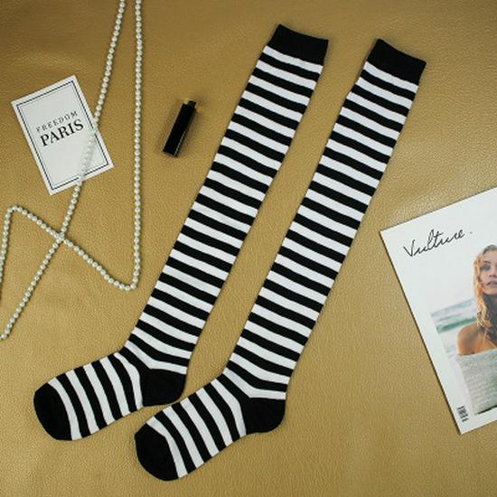 Japanese-Style High-Top Lace Knit Over-the-Knee Thigh High Cotton Socks and Leg Warmers for Women