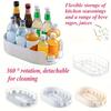 1pc 360 ° Rotating Detachable Storage Tray - a Multifunctional Transparent Plastic Storage Rack Suitable for Kitchen Cabinets