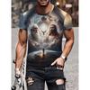 Maglietta da uomo a maniche corte con scollo rotondo, pullover stampato in 3D, top casual