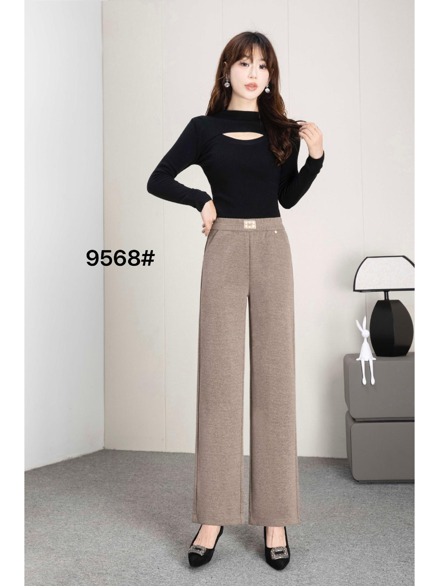 

High-Waist Autumn Wool-Cashmere Slimming Pants for Women 5XL for 70-75 kg хакі