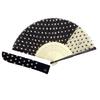 Kyosuke Silk Fan with Featuring a Design by Takehisa Polka Dot Approximately Suitable for Men and a Great Japanese or Pouch, Yumeji, Pattern, Black,