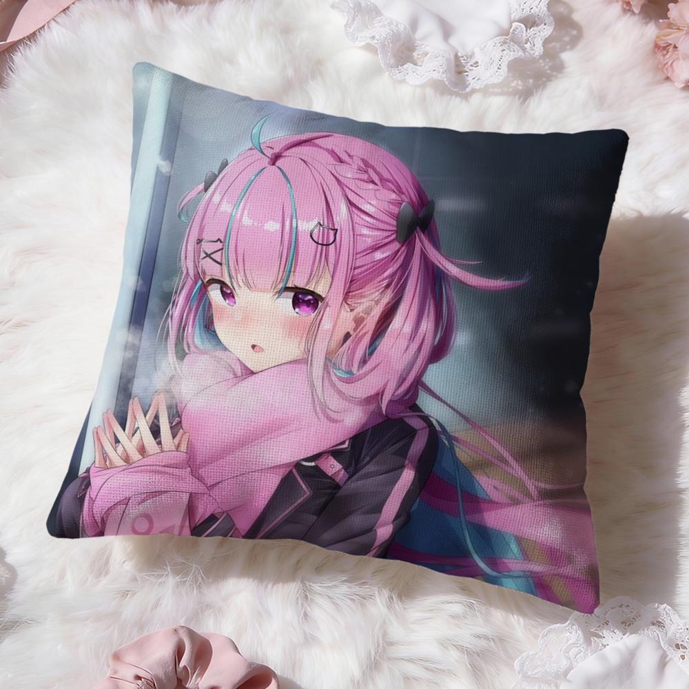 Hololive M-Minato Aqua Cushion Cover Premium Comfort Reversible Pillow Cove -Two In One Design for Any Room & Car Interior