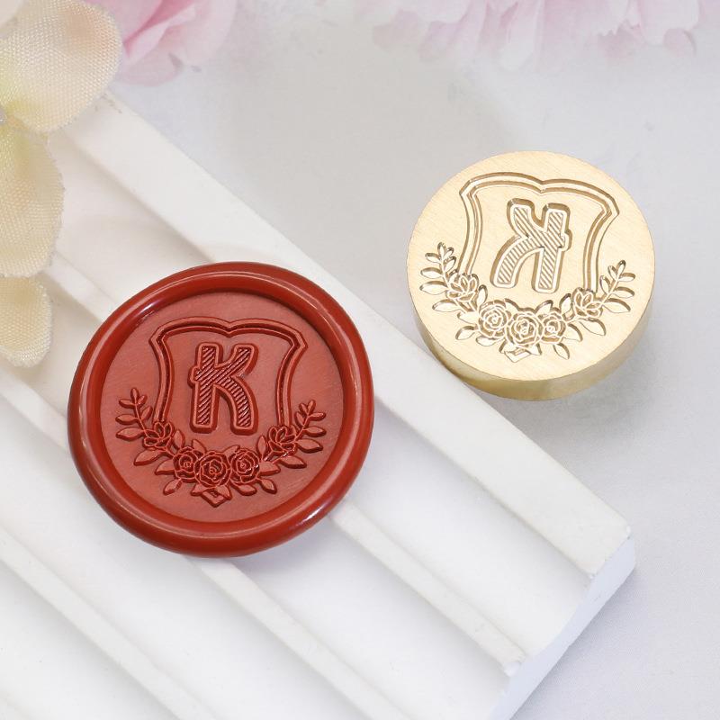 26 English Letters Datura Flower Pattern Wax Stamp Seal Envelope Sealin Greeting Card Gifts Wedding Invitation Decoration 20mm