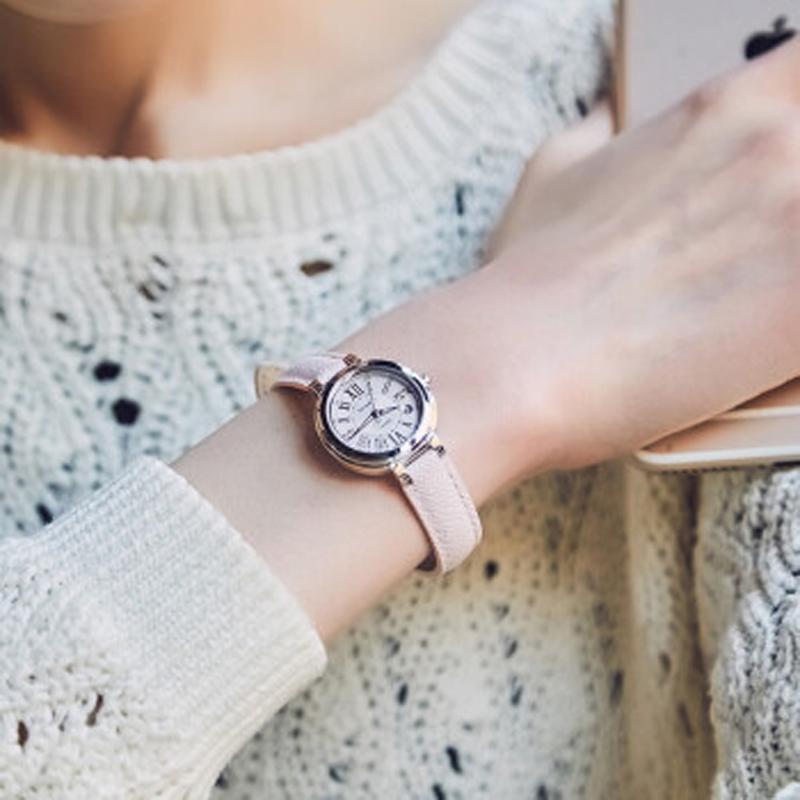 Casio CASIOSHEEN Series Simple Casual Fashion Quartz Movement Leather Strap Japanese and Korean Watch Women's Watch Pink Dial SHE-4029L-4A