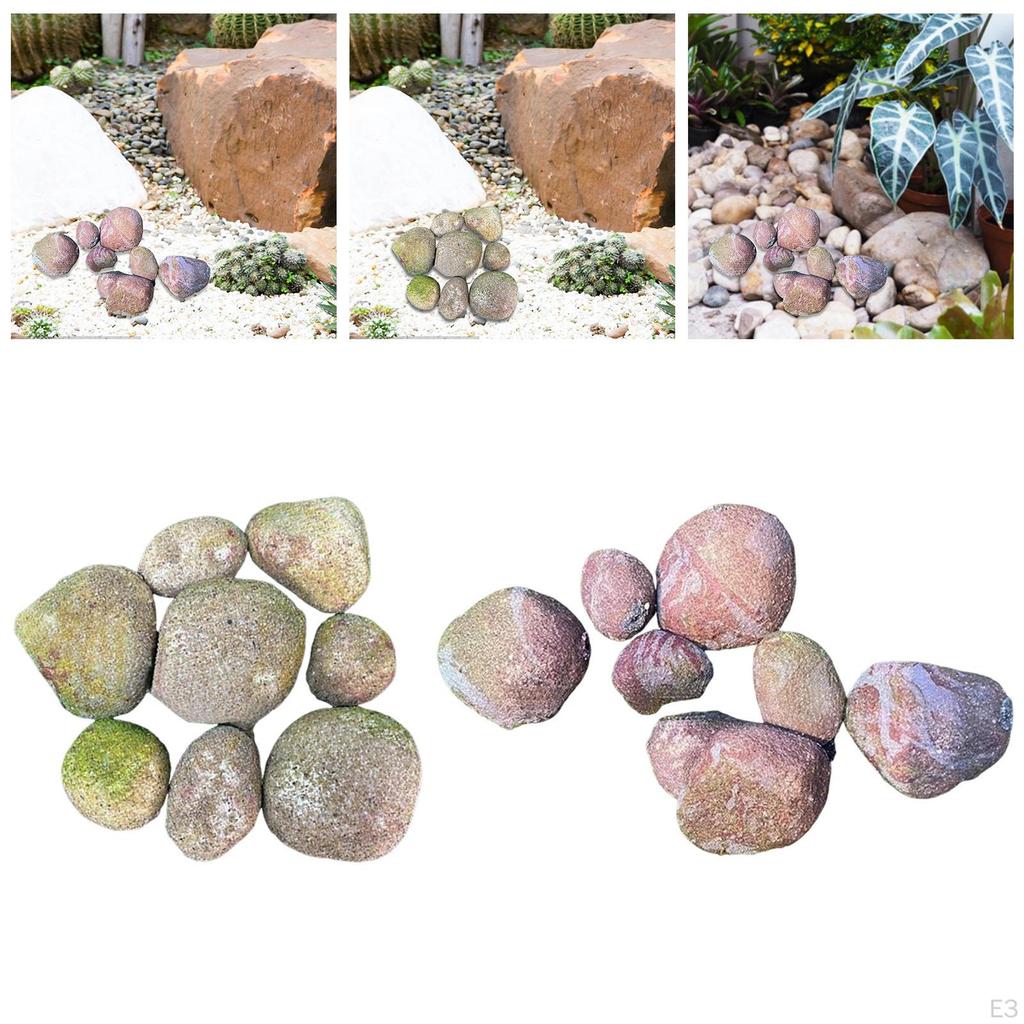 8 Pieces Artificial Rocks Miniature Decoration Realistic Stone Landscaping for Park Home Commercial
