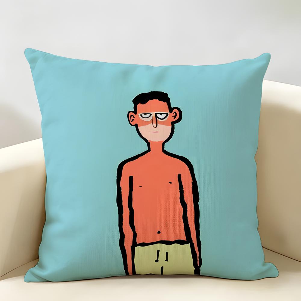 Aesthetic Art JJeanJullien Cushion Cover Natural Linen Organic Fabric DoubleSided Printing Room Sofa Decor Pillow Case