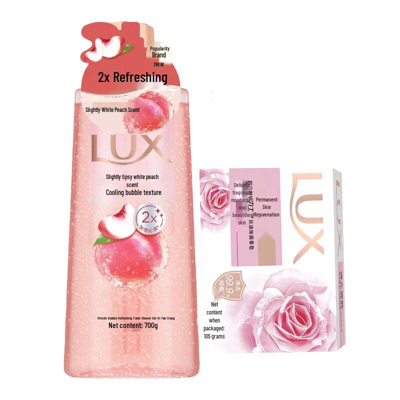 Lux White Peach Shower Milk & Soap Set