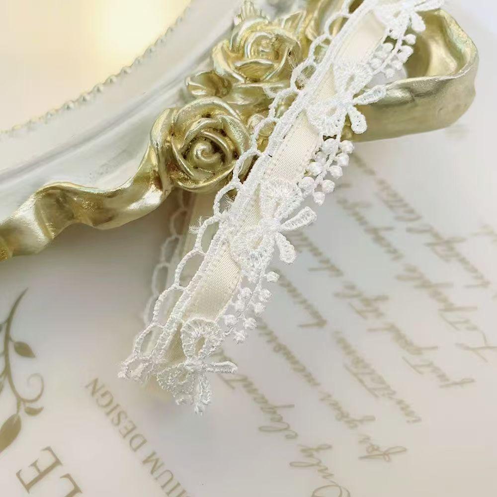 

2 Yard Pink Blue Embroidery Lace Trim Trimming Ribbon Bow DIY Crafts Edging Lace Ribbon Dress Clothing Sewing Accessories бежевий