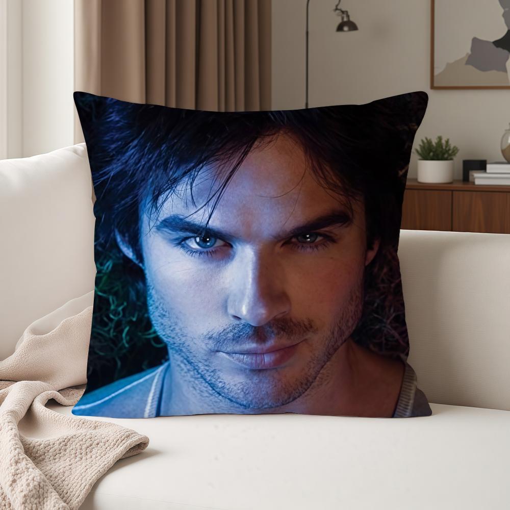 TV The Vvampire Ddiaries Damon Salvatore Pillow Case Suitable For Bedrooms Living Rooms Cars Home Decoration