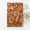 Womens Winter Printed Scarf Thick Warm Faux Cashmere Korean Style Shawl