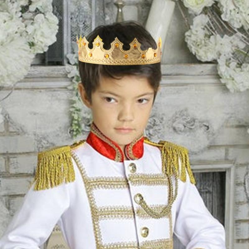 Royal Crowns Prince Crown Costume Accessories for Royal Themed Parties,Halloween,Cosplay,Roleplay Birthday Celebrations