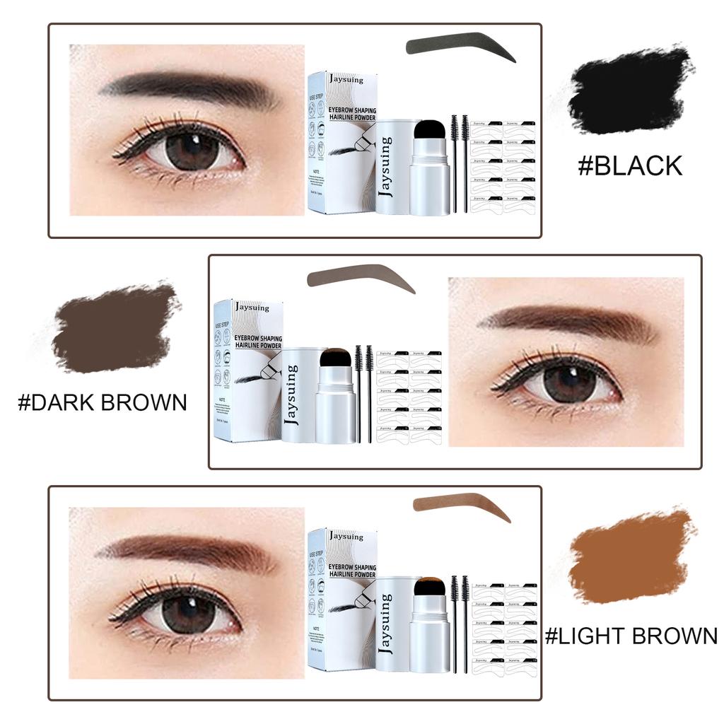 Jaysuing Eyebrow Stamp Set - Portable Eyebrow Powder for Hairline and Eyebrow Shading