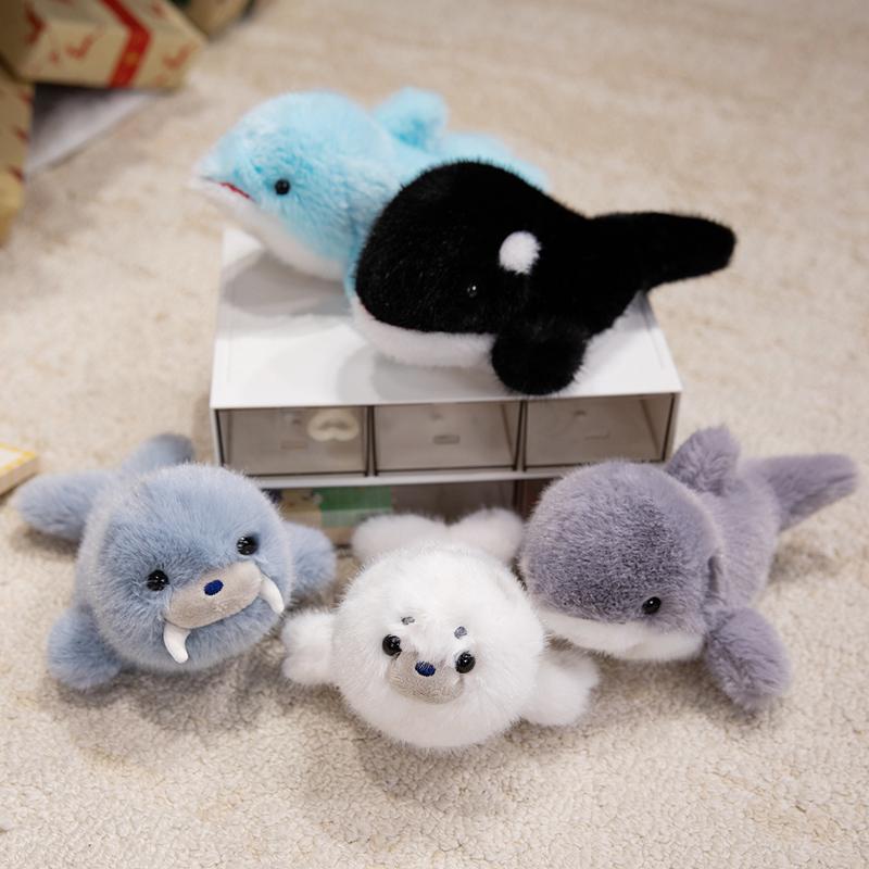18cm Kreslená Mořská Zvířátka Stolní Společník Plyšové Hračky Panenky Velryba Tuleň Žralok Delfín Lachtan Kawaii Malé Měkké Plyšové Panenky