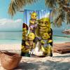 Custom Name Ultra-Soft Beach Towel with Shrek Theme,Ideal for Pool - Camping, Diving - Perfect Travel Essential, Vibrant Beach Towel.