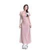 2026 Elegant Slimming French Rainbow Stripe Long Dress