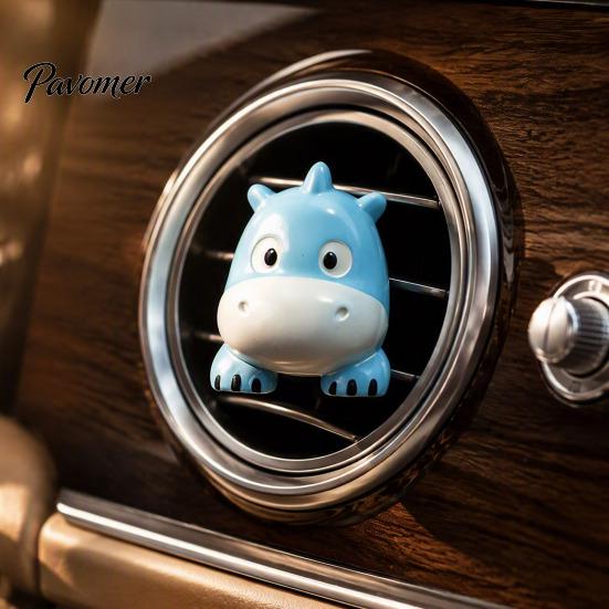 Car Air Outlet Perfume Cute Pet Vent Clip, Elephant/Dog/Lamb/Hippo/Penguin Dashboard Resin Decoration Trim Freshener Diffuser for Auto Interior
