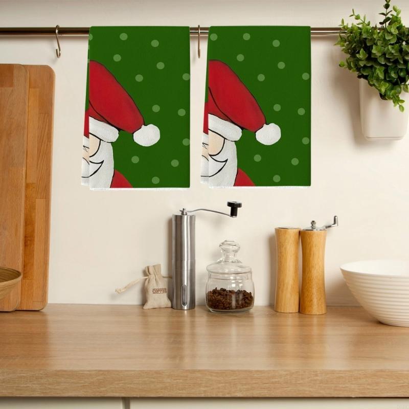 Holiday Decorative Kitchen Towels Quick Drying Microfiber For Christmas Dining And Dish Drying
