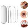 5 pz/set Specchio Dentale In Acciaio Inox Dentale Dentista Preparato Set di Strumenti Sonda Kit Per La Cura Dei Denti Strumento Pinzetta Zappa Falce Scaler