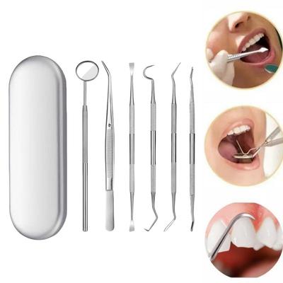 5 τμχ/σετ Dental Mirror από ανοξείδωτο χάλυβα Dental Dentist Prepared Tool Set Probe Tooth Care Kit Instrument Tweezer Hoe Sickle Scaler