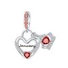 925  Silver January-December Birthday Stone Love Zircon Pendant Bead Fit Charms Necklace Bracelet Women Jewelry DIY Gift