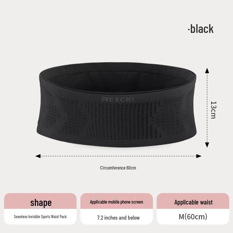

Leiqi Outdoor Fitness Running Waist Bag for Men & Women – High Elastic, Breathable, Invisible Sports Bag for Hiking, Cycling, and Phone Storage. S чорний