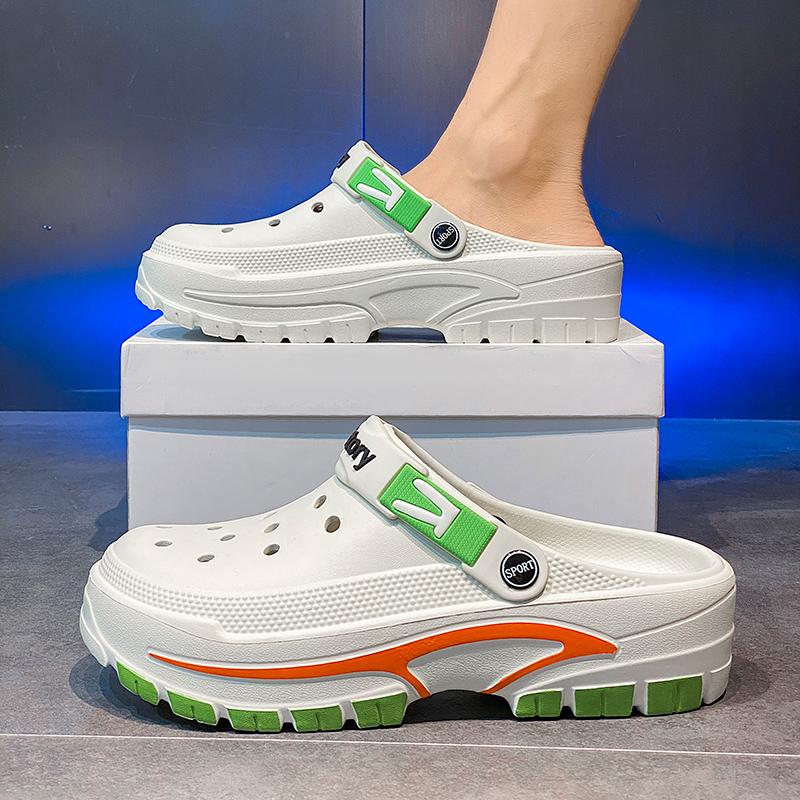 Pantofi de peșteră pentru bărbați, Tendință de modă de vară, Versatili, Sandale cu talpă groasă, Antiderapante pentru ținută casual, Pantofi cu găuri respirabili și confortabili