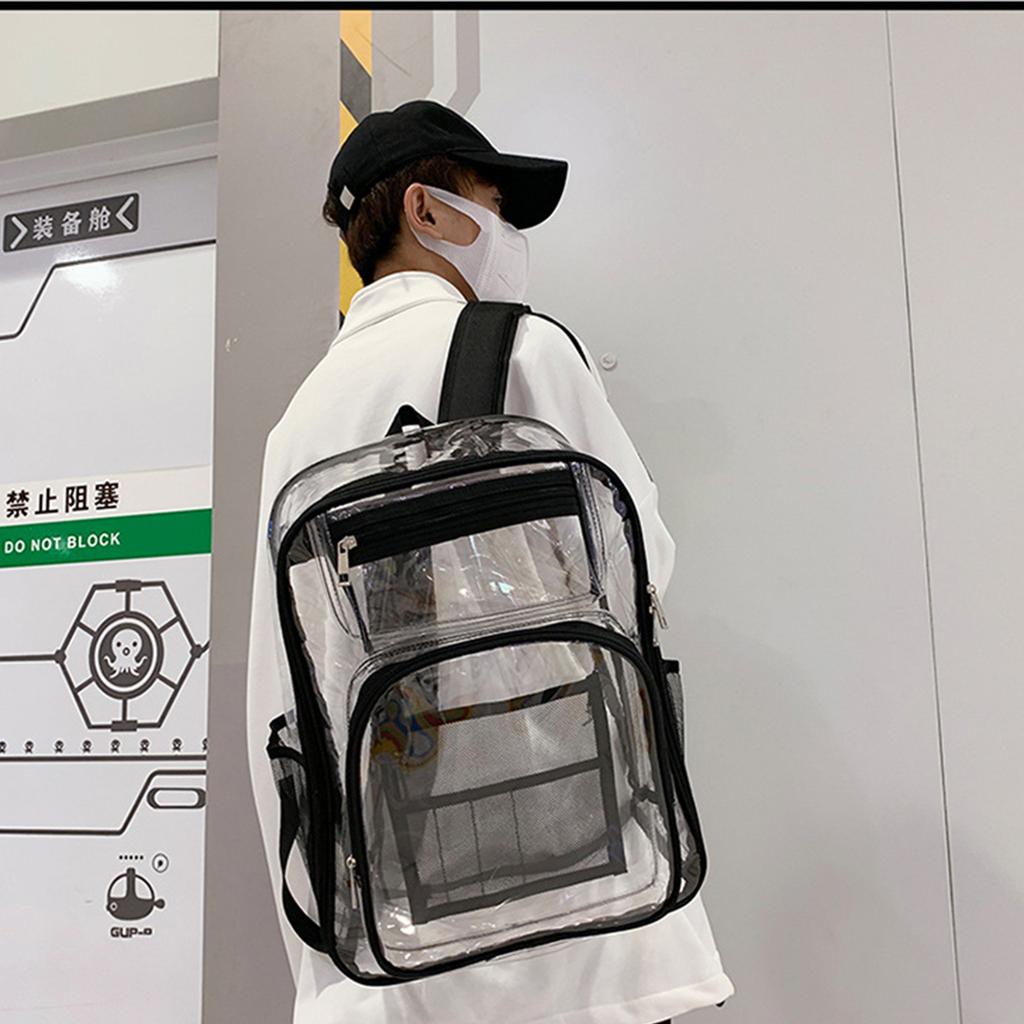 Stylish Clear School Backpack Laptop Backpack School Bag for Student Teenagers Large Capacity Travel Casual Book Bags