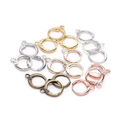 20 adet/grup 14x12mm Fransa Kolu kanca küpeler Tel Ayarları Taban Küpe Çemberler Takı Yapımı Bulma Malzemeleri