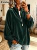 Women's Zip-Up Casual Hoodie with Loose Fit and Drawstring for Fall Winter Daily Wear