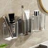 Portable Wall-Mounted Toothbrush Holders Self-Adhesive Small Storage Box Detachable Toothbrush Cups For Home Bathroom Kitchen