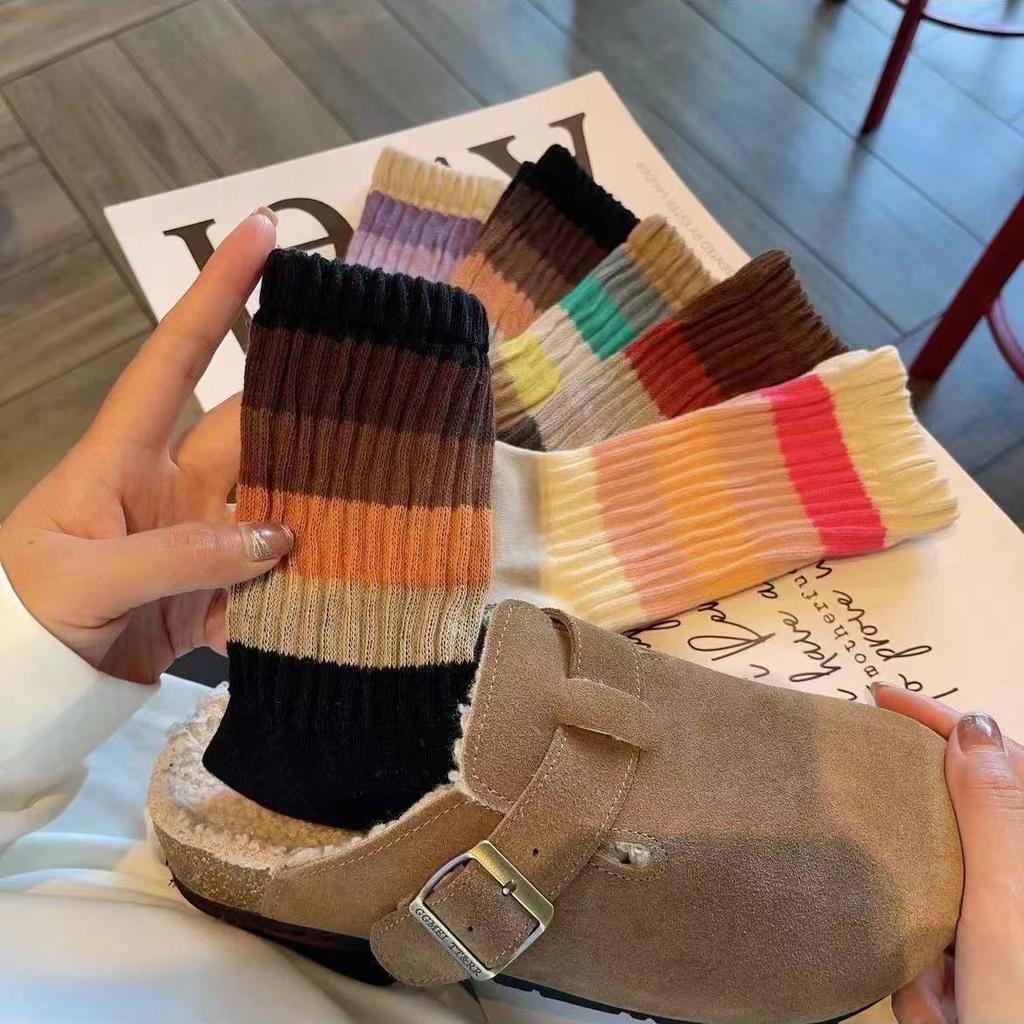 5 Perechi Șosete Dama Tub Mediu Respirabile și Absorbante de Transpirație Toamna și Iarna Ins Șosete Dama Trendy și Versatile Mărime 34-42