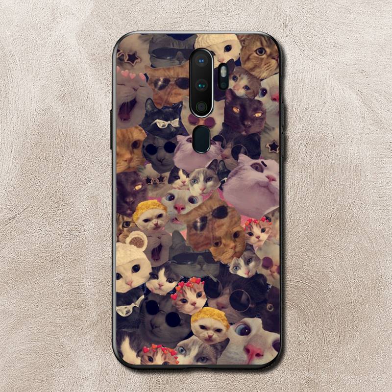 Coque de téléphone Mèmes de chat pour Vivo Y91C Y11 17 19 17 67 81 Oppo A9 2020 Realme c3