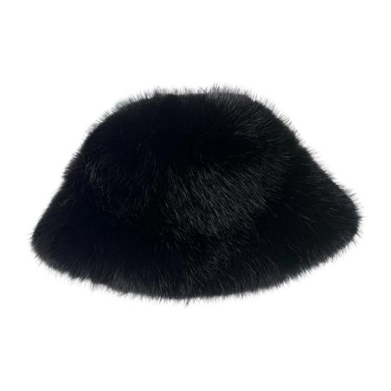 Women's Fuzzy Faux Fur Bucket Hat Winter Plush Furry Ladies Hat Fluffy Sherpa Fisherman