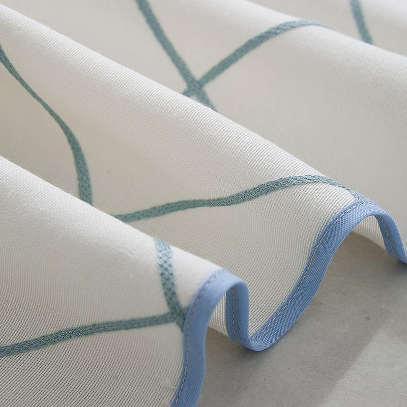 Färdiga gardiner Enfärgad Broderi Ärm Kort Gardin Fläktgardiner Enfärgad Gardin Gardiner