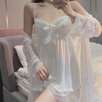 Letní krajková noční košile Princess: Dámský sexy dvoudílný pyžamový set