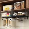 Kitchen Under Cabinet Basket Storage Shelf Tissue Cup Holder Closet Desk Hanging Rack Hollowed Pullout Drawer Sliding Basket