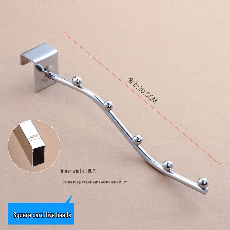 Wall-Mounted Stainless Steel Clothing Rack with Square Tubes and Ladder Shelf