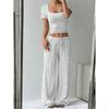 2026 Spring/Summer New Striped Top High-Waisted Slimming Wide-Leg Pants Women's Casual Suit