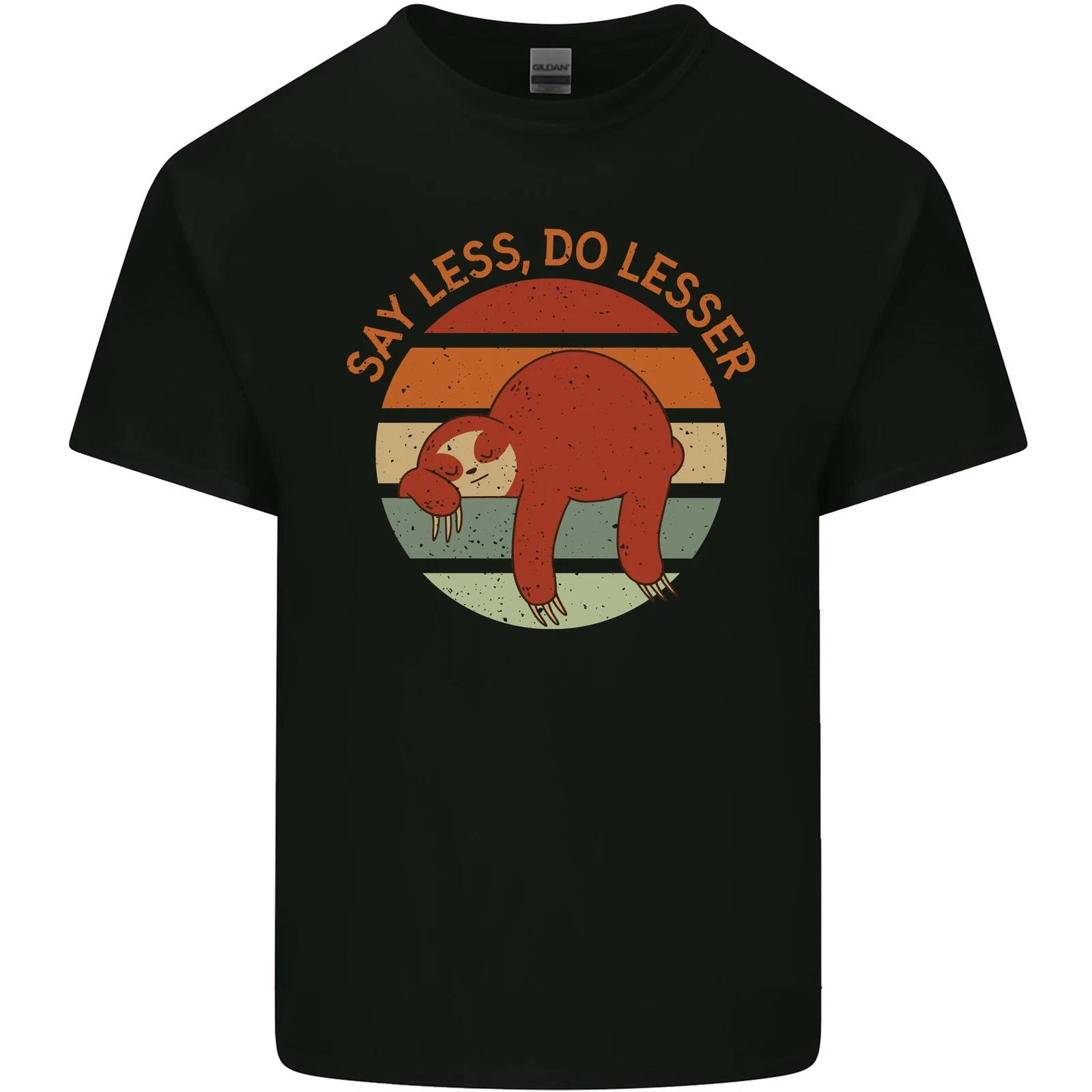 Sloth Say Less Do Lesser Funny Slogan Kids T-Shirt Childrens S