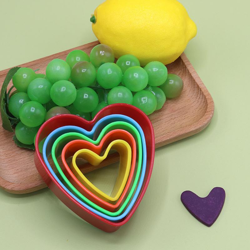 Love Five-pointed Star Round Square Fruit Slicer Cookie Mold Baking Cake Decoration Set