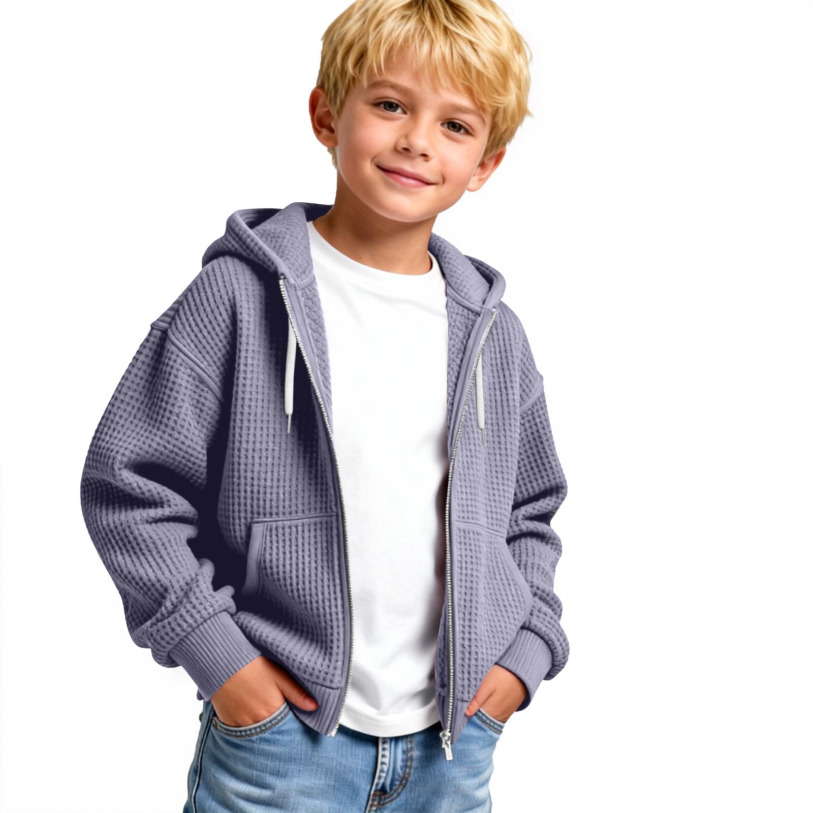 

Children s Casual Pocket Drawstring Coat 140 фіолетовий
