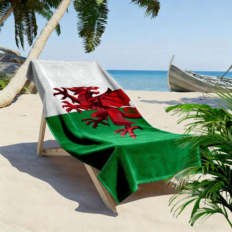 Wrexham AFC Print Beach Towel, Large Soft Quick Dry Towel for Beach Camping Swimming